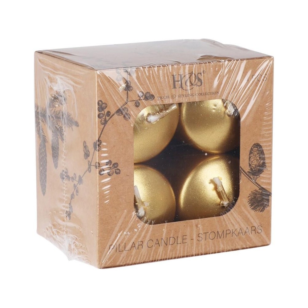 SET 4 CANDELE 4X6CM CHAMPAGNE